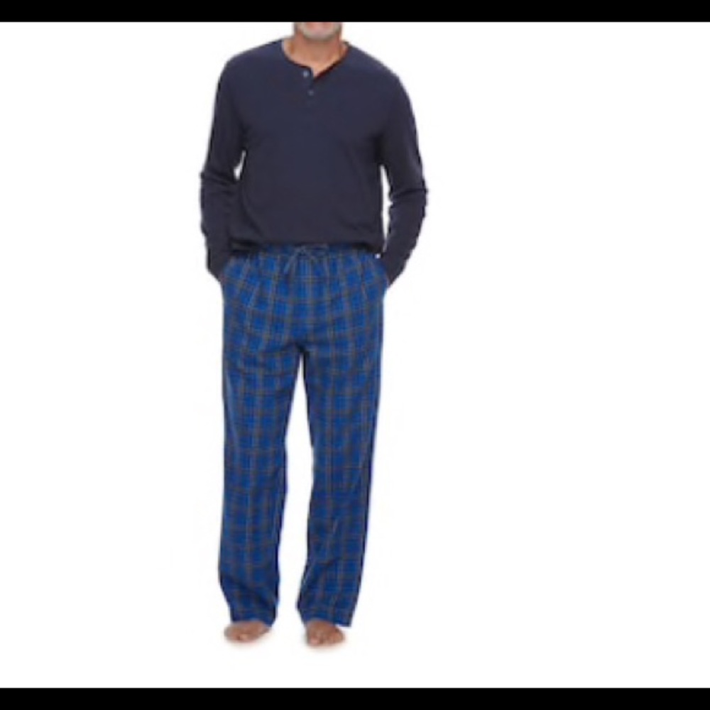 Men's Croft & Barrow Plaid Flannel Sleep Pants Set